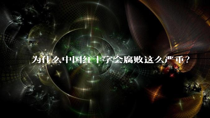为什么中国红十字会腐败这么严重？